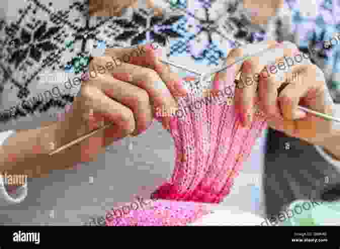 A Close Up Of A Woman's Hands Knitting With Yarn And Needles, And A Close Up Of A Cross Stitch Embroidery Project. Some Tips For Knitting And Cross Stitch: Full Instructions To Make Lovely Items For Your Home: Knit Criss Cross Stitch In The Round