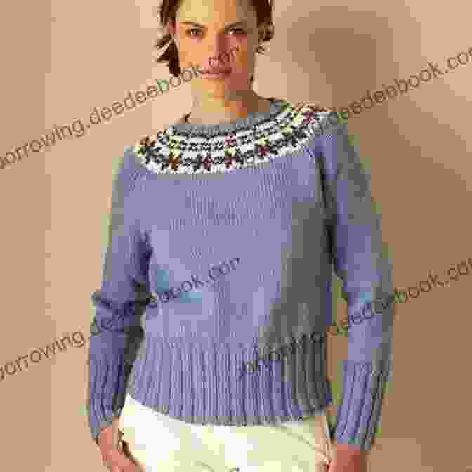 A Colorful Fair Isle Sweater With Geometric Patterns Shawls Wraps And Scarves: 21 Elegant And Graceful Hand Knit Patterns