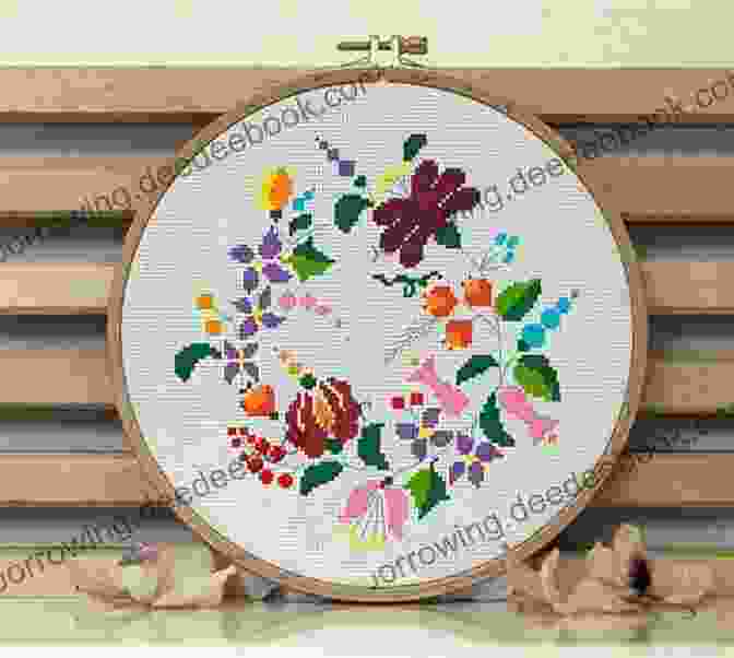 A Cross Stitch Design Of A Floral Wreath 10 Cute Birthday Designs/ Charts To Cross Stitch Yourself: 10 Designs Pefect For Putting Into A Card Or Frame Perfect Cross Stitch For Stitching Designs Yourself