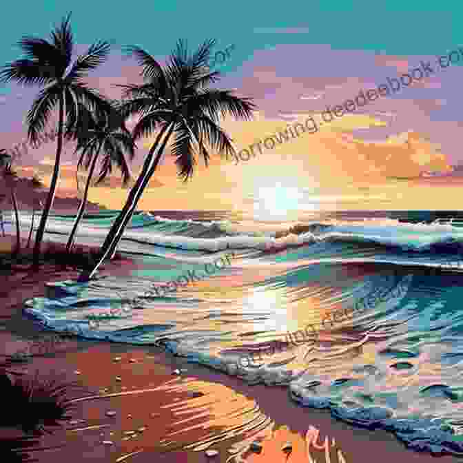 A Serene Cross Stitch Pattern Depicting A Tranquil Beach Scene With Crashing Waves And Swaying Palm Trees Mandalas Geometric Designs And Much More: New Original Cross Stitch Patterns