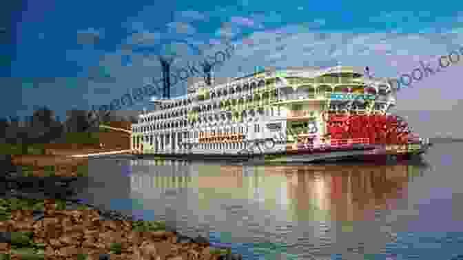 American Queen Sierra Simone, A Majestic Riverboat, Sails Along The Mississippi River. American Queen Sierra Simone