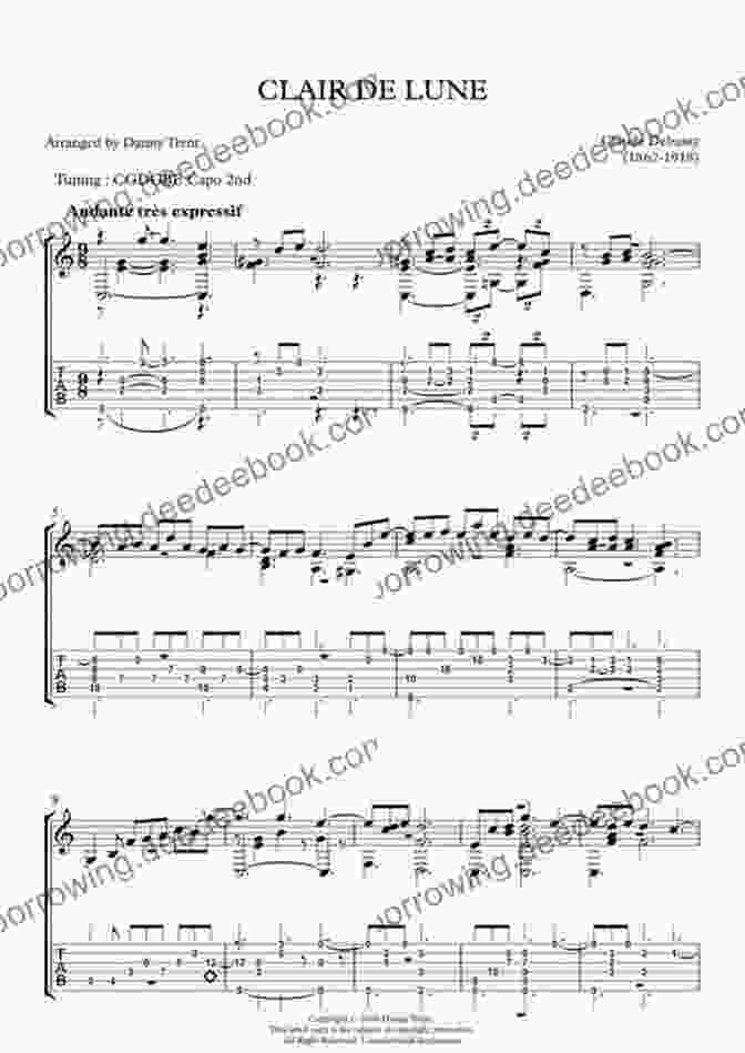 Clair De Lune Sheet Music And Guitar Tab Fingerpicking Celtic Folk: 15 Songs Arranged For Solo Guitar In Standard Notation Tab