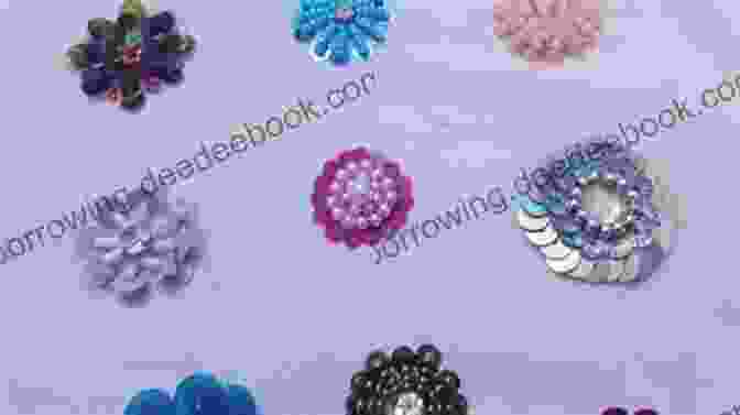 Knitted Flower With Beads And Sequins How To Knit Flowers: Guide To Knit Basic Flowers For Beginner