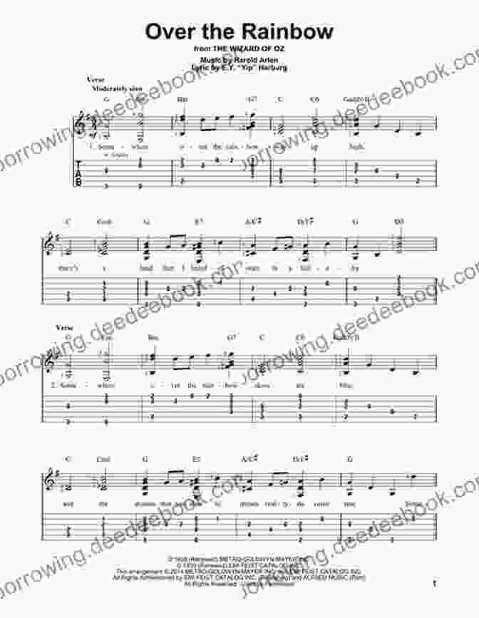 Over The Rainbow Sheet Music And Guitar Tab Fingerpicking Celtic Folk: 15 Songs Arranged For Solo Guitar In Standard Notation Tab