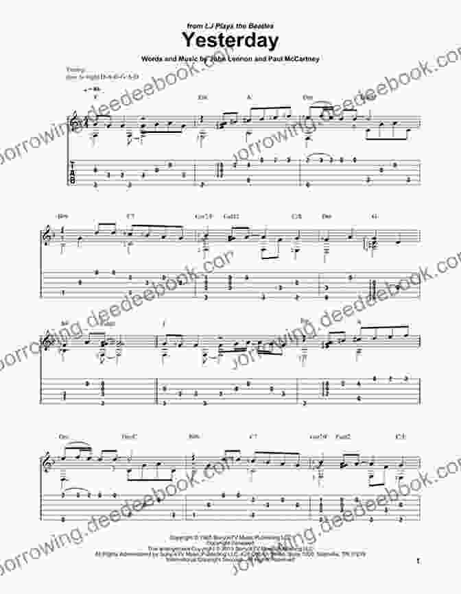 Yesterday Sheet Music And Guitar Tab Fingerpicking Celtic Folk: 15 Songs Arranged For Solo Guitar In Standard Notation Tab